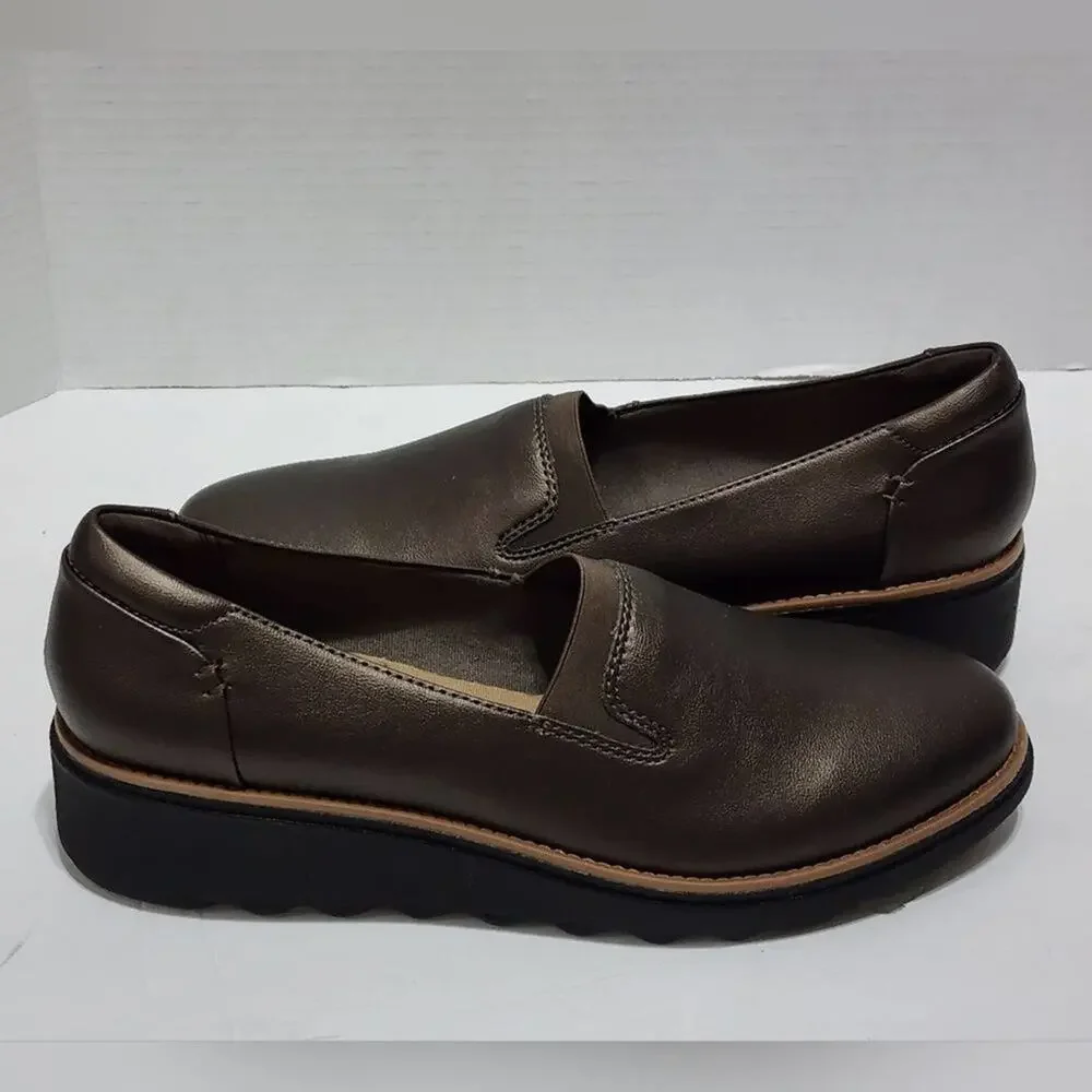 Clarks Women’s Sharon Dolly Loafer‎ 7 Antique Bronze size 10 new!